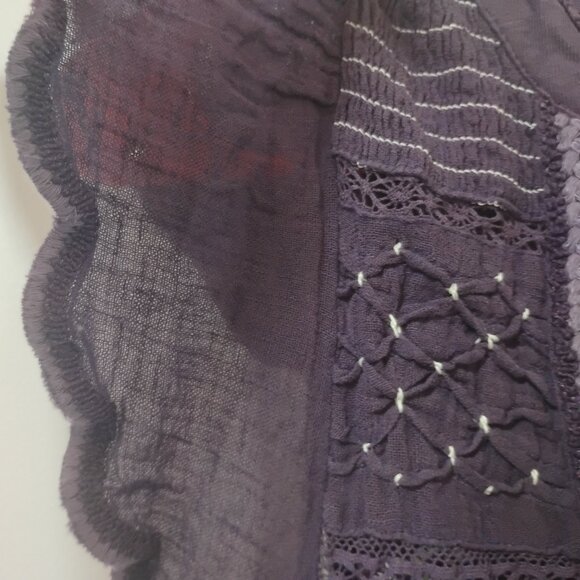 Sundance Purple Embroidered Boho Top | Women’s Size Large - Picture 9 of 15